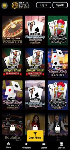 Black Lotus Casino mobile screenshot